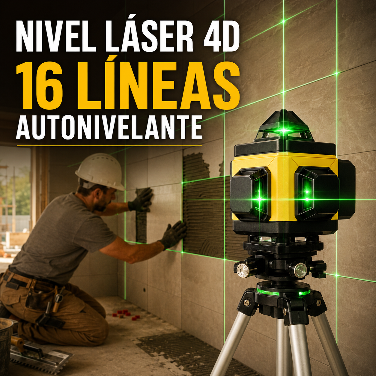 NIVEL LÁSER 16 LÍNEAS: 4D AUTONIVELANTE - 50% DESCUENTO