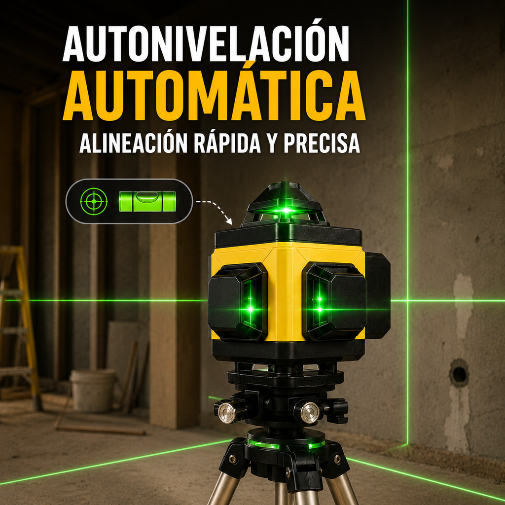 NIVEL LÁSER 16 LÍNEAS: 4D AUTONIVELANTE - 50% DESCUENTO